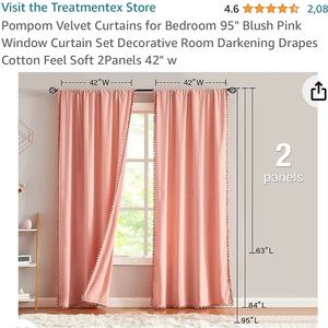 Pink velvet curtains room darkening